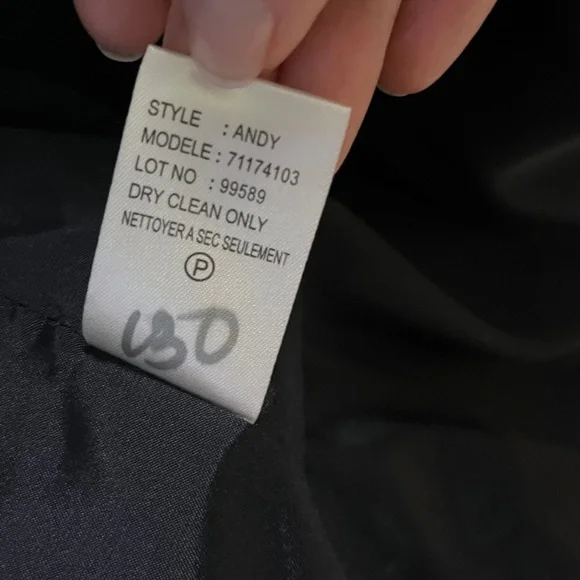 Theory Classic Navy Women's Blazer, size 0, cotton blend, single button, pockets - Picture 5 of 7